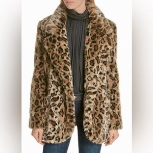 Smythe Leopard Print Faux Fur Jacket - size XS